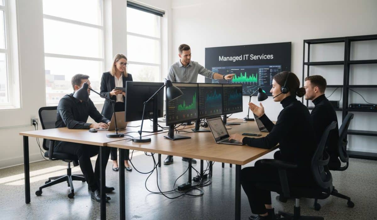 managed IT services office teamwork